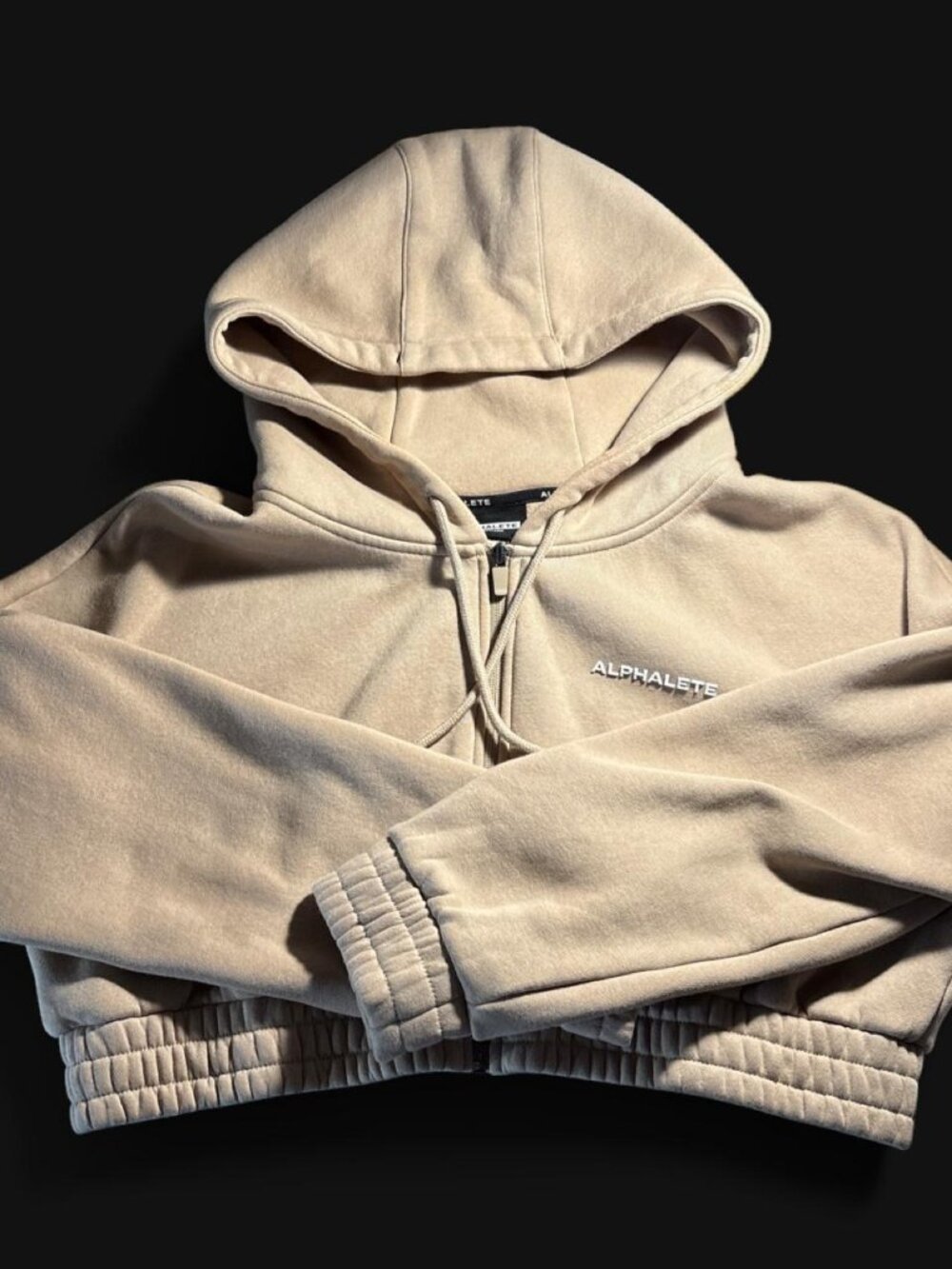 133-Alphalete Classic Capital Full-Zip Crop Hoodie -...